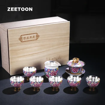 8PCS Teaware Boutiques Jingdezhen Ceramic Color Enamel Porcelain Silver Gilt Tea Set Gaiwan Brew Tea Bowl Teacup Fair Cup Mug
8PCS Teaware Boutiques Jingdezhen Ceramic Color Enamel Porcelain Silver Gilt Tea Set Gaiwan Brew Tea Bowl Teacup Fair Cup Mug