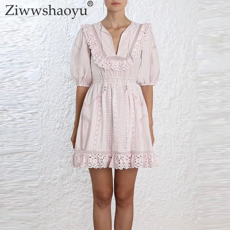 Ziwwshaoyu Sexy Hollow Out 100%cotton Mini dresses Embroidery Puff Sleeve Ruffles Beach Vacation O-Neck dress Summer new women
Ziwwshaoyu Sexy Hollow Out 100%cotton Mini dresses Embroidery Puff Sleeve Ruffles Beach Vacation O-Neck dress Summer new women
