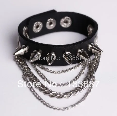 Punk Rivet Chain Bracelet Spike Leather Rock Style Metal Bracelet Wristbands Unisex Leather Bracelet
Punk Rivet Chain Bracelet Spike Leather Rock Style Metal Bracelet Wristbands Unisex Leather Bracelet