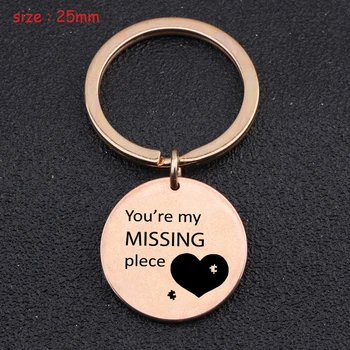 Engraved You Are My Missing Piece Fashion Stainless Steel Keychain For Boyfriend Girlfriend Lovers' Gift Key Ring Holder Tag
Engraved You Are My Missing Piece Fashion Stainless Steel Keychain For Boyfriend Girlfriend Lovers' Gift Key Ring Holder Tag