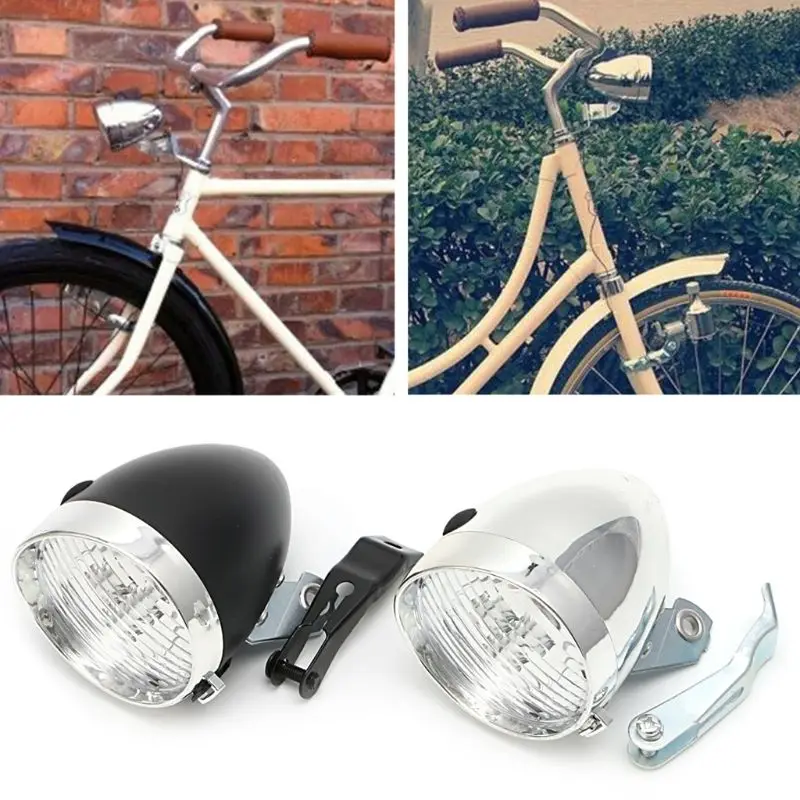 Фото Bicycle Light Vintage 3LED Front Lamp Cycling Safety Flashlight Headlight Night Waterproof MTB Fixed Gear Retro Bike | Спорт и