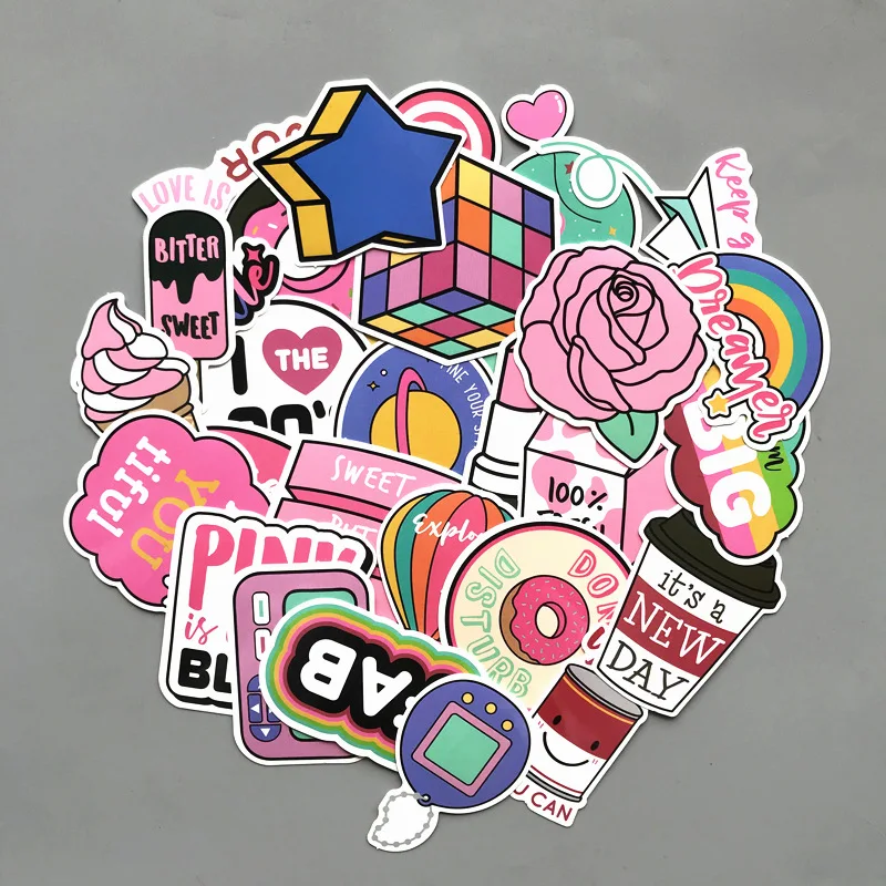 60pcs Pink Cartoon Cute Kawaii Graffiti PVC Sticker Girly Style Suitcase Travel Case Bicycle Motorcycle Stickers For Children
60pcs Pink Cartoon Cute Kawaii Graffiti PVC Sticker Girly Style Suitcase Travel Case Bicycle Motorcycle Stickers For Children