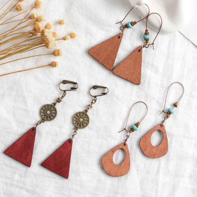 Fashion Geometric Wooden Earrings Female Long Dangle Earrings Minimalist Modern Handmade Drop Earrings Women Jewelry Gift
Fashion Geometric Wooden Earrings Female Long Dangle Earrings Minimalist Modern Handmade Drop Earrings Women Jewelry Gift