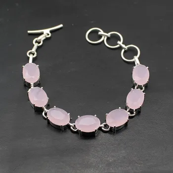 Romantic Fashion Pretty Pink Quartz925 Sterling Silver Color Women Links Chain Bracelet 7.75 Inch H58
Romantic Fashion Pretty Pink Quartz925 Sterling Silver Color Women Links Chain Bracelet 7.75 Inch H58