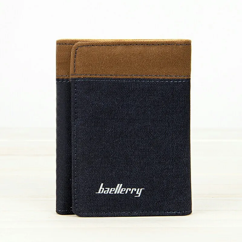 Casual European and American men wallet short section of the triple canvas wallet vertical section of students wallet
Casual European and American men wallet short section of the triple canvas wallet vertical section of students wallet
