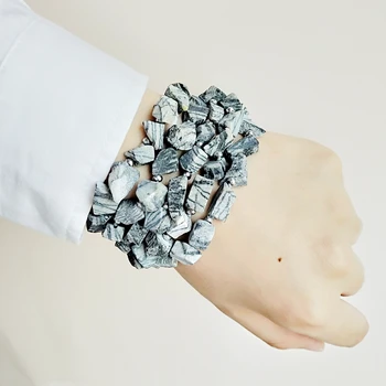 Lii Ji Jaspers Raw Stone Hematite 5 rows OT Clasp Bracelet Bohemia Style Jewelry Drop shipping
Lii Ji Jaspers Raw Stone Hematite 5 rows OT Clasp Bracelet Bohemia Style Jewelry Drop shipping