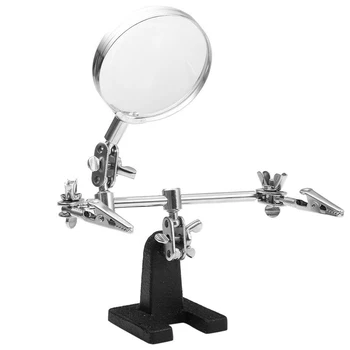 Easy-carrying Helping Hand Tool with 5X Magnifying Glass 360 Degree Rotating Adjustable Locking Arms For Glass Loupe Selected
Easy-carrying Helping Hand Tool with 5X Magnifying Glass 360 Degree Rotating Adjustable Locking Arms For Glass Loupe Selected