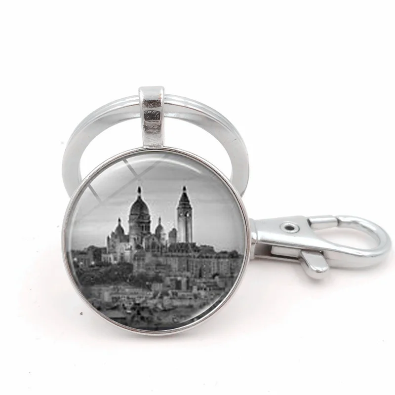 Retro black and white photo city landscape silver keychain romantic travel commemorative key ring pendant jewelry gift
Retro black and white photo city landscape silver keychain romantic travel commemorative key ring pendant jewelry gift