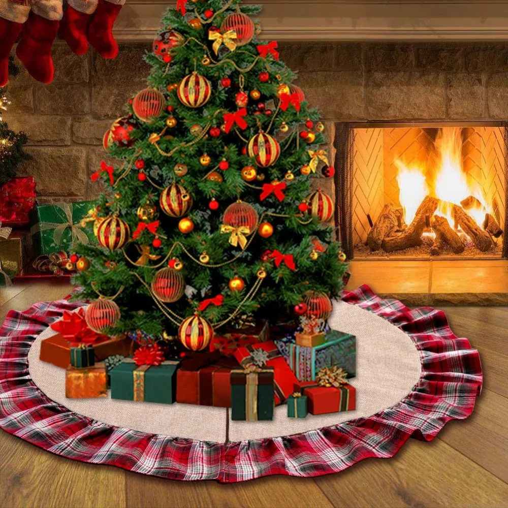 OurWarm 48inch Plaid Christmas Tree Skirt Ruffle Edge Xmas Tree Skirt Christmas Decorations For Home New Year Gifts
OurWarm 48inch Plaid Christmas Tree Skirt Ruffle Edge Xmas Tree Skirt Christmas Decorations For Home New Year Gifts