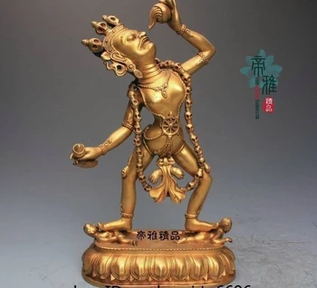 Tibet Buddhism Temple Pure Copper 24K Gold Gild Dakini Simhamukha Buddha Statue
Tibet Buddhism Temple Pure Copper 24K Gold Gild Dakini Simhamukha Buddha Statue