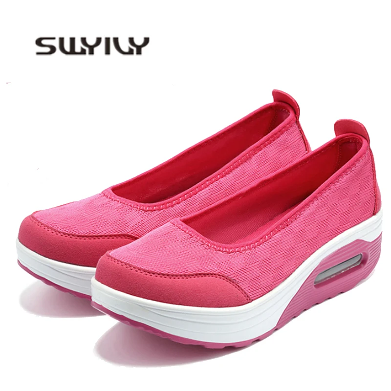SWYIVY Women Swing Sneakers Platform Lose Weight Slimming Shoes 2019 Summer Mujer Thick Heel Wedge Sport Shoes Hollow Size 35-42
SWYIVY Women Swing Sneakers Platform Lose Weight Slimming Shoes 2019 Summer Mujer Thick Heel Wedge Sport Shoes Hollow Size 35-42