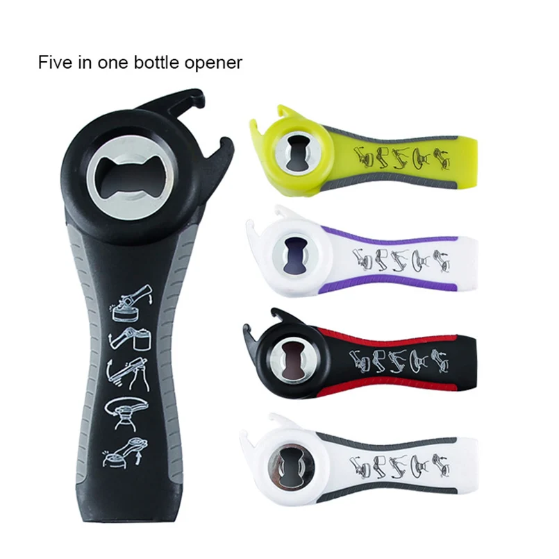 5in1 Bottle Opener Beer Bottle Ring-pull Can Coda Water Cap Fish Can Jam Jar Opener Lid Twist Gripper Portable Outdoor Bar Tools
5in1 Bottle Opener Beer Bottle Ring-pull Can Coda Water Cap Fish Can Jam Jar Opener Lid Twist Gripper Portable Outdoor Bar Tools