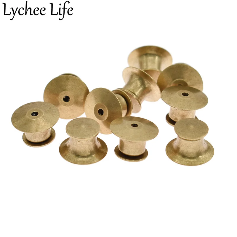 Lychee Life 10 шт. латунные штырьковые спицы Блокировка активности значок аксессуары