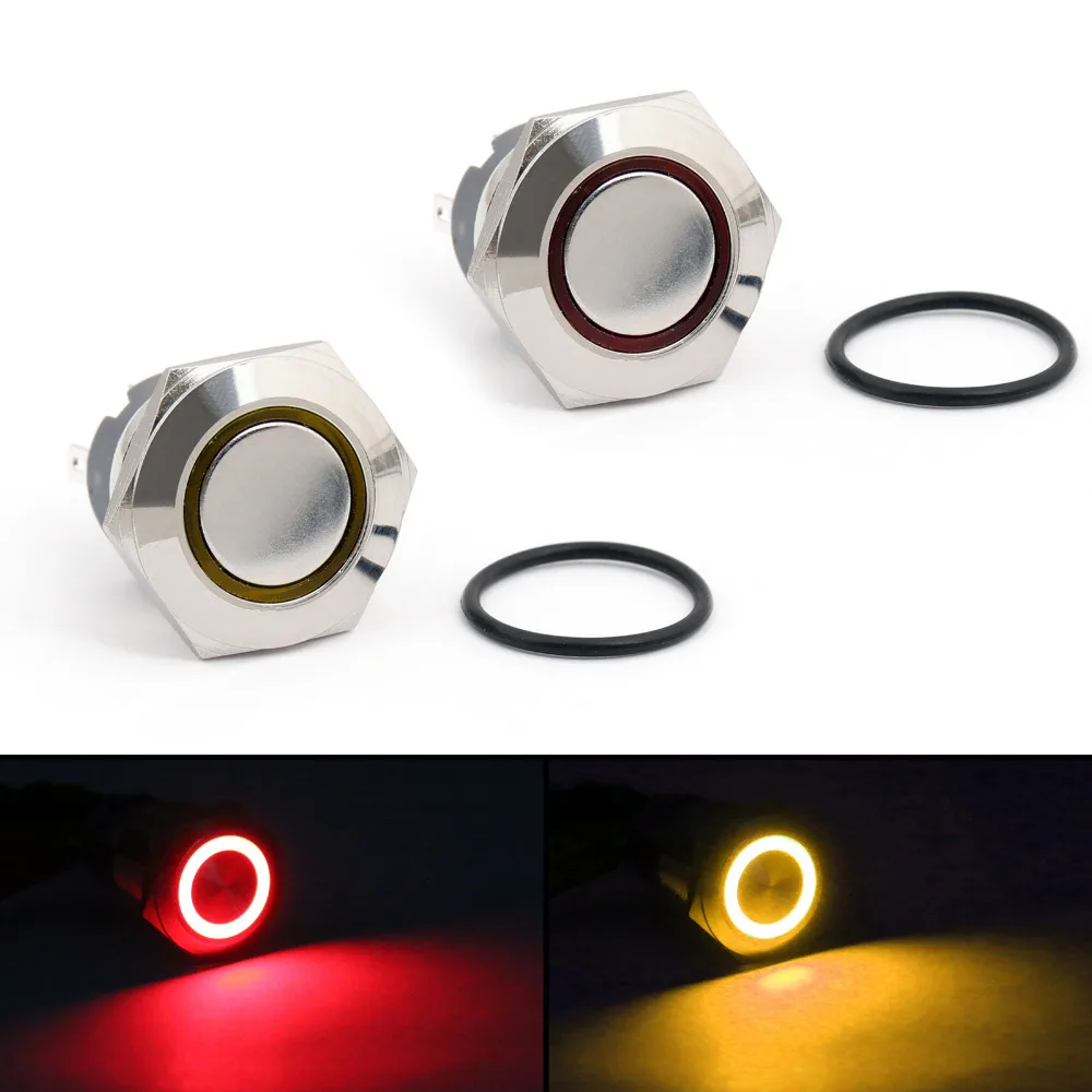 Areyourshop Push Button Switch Chrome 4 Pin 12mm Red/Yellow Led Metal Push Button Momentary Switch Waterproof 12v 1/4Pcs Switch
Areyourshop Push Button Switch Chrome 4 Pin 12mm Red/Yellow Led Metal Push Button Momentary Switch Waterproof 12v 1/4Pcs Switch