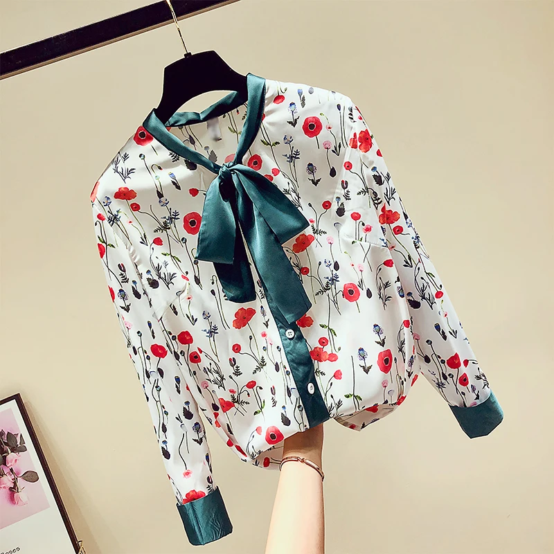 MUMUZI flower print shirt 2019 spring new slim chiffon blouse women's fake silk shirt satin bow bandage long-sleeved shirts tops
MUMUZI flower print shirt 2019 spring new slim chiffon blouse women's fake silk shirt satin bow bandage long-sleeved shirts tops