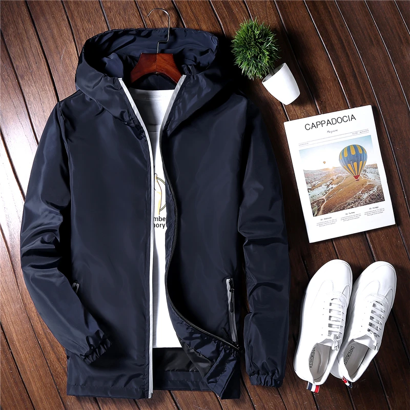 2018 Spring Autumn New Fashion Slim Fit Young Men Hooded Jacket Thin Jackets Brand Casual Windbreaker Top Quality 3 Colors M-5XL
2018 Spring Autumn New Fashion Slim Fit Young Men Hooded Jacket Thin Jackets Brand Casual Windbreaker Top Quality 3 Colors M-5XL