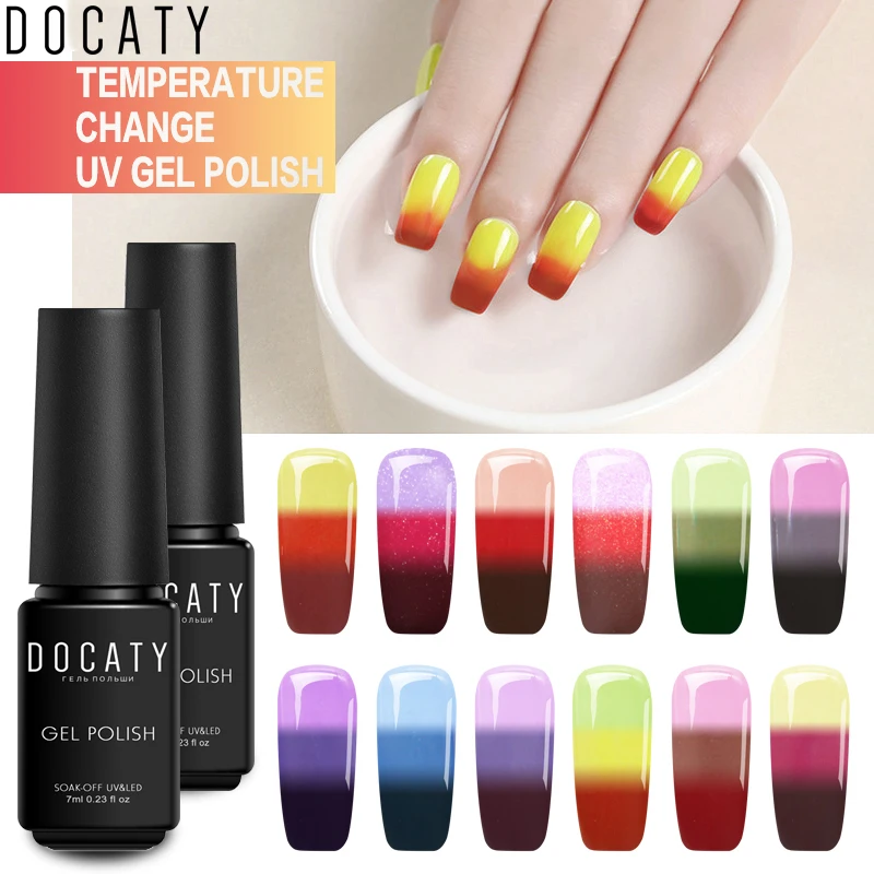 Docaty Temperature Change Color UV for Nail Design Lucky Thermo Gel Varnish Semi Permanent Art Led Hybrid Varnish Nail Polish
Docaty Temperature Change Color UV for Nail Design Lucky Thermo Gel Varnish Semi Permanent Art Led Hybrid Varnish Nail Polish