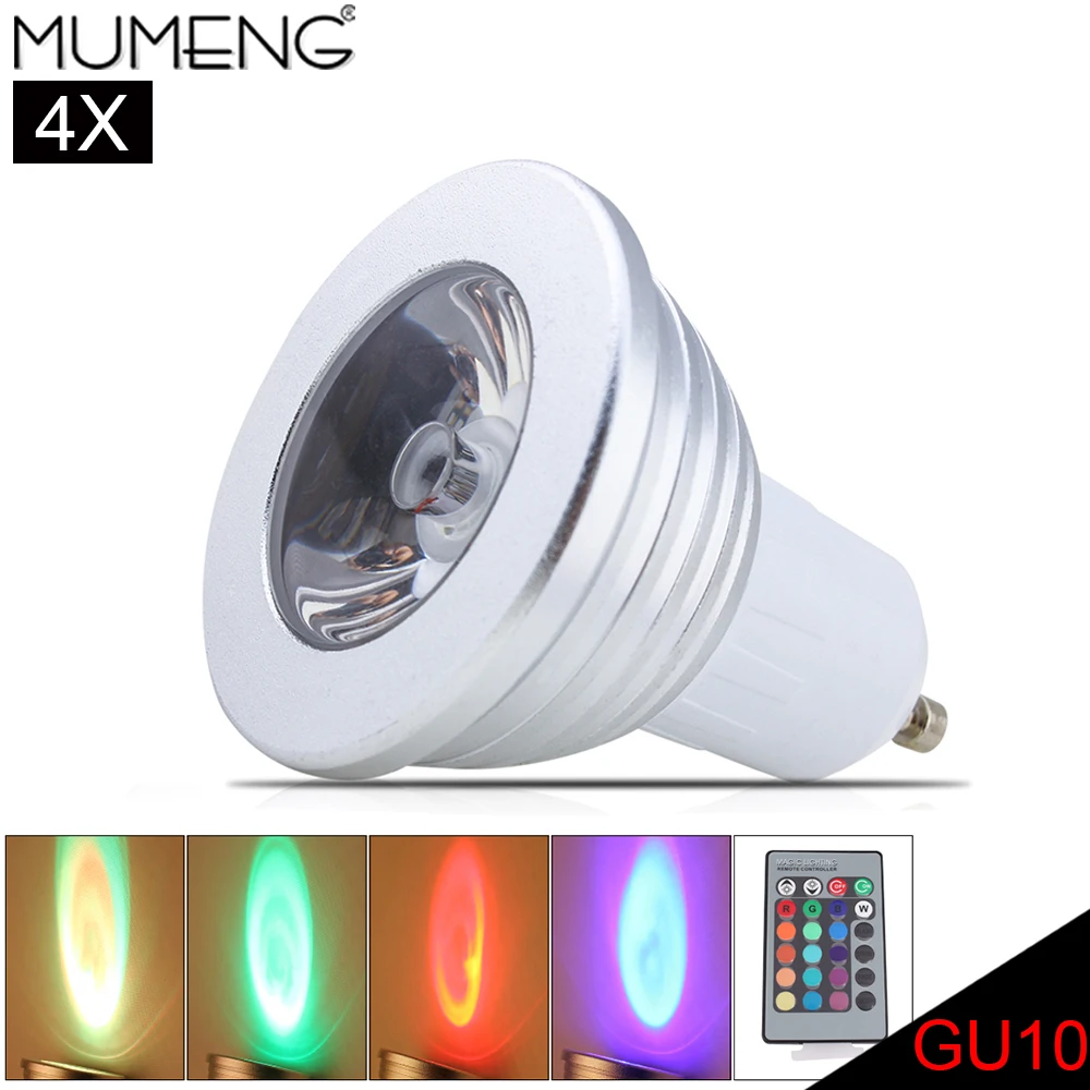 MUMENG GU10 LED Spotlight Bulbs 1pcs Chip Light Bulb 3W LED Lampadas AC85-265V Bombillas Remote control  Diodes Ampoule Lamps 4X 
MUMENG GU10 LED Spotlight Bulbs 1pcs Chip Light Bulb 3W LED Lampadas AC85-265V Bombillas Remote control  Diodes Ampoule Lamps 4X