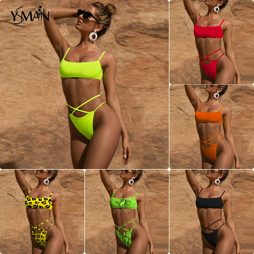 Yisiman High cut swimwear women bathing suit Sexy solid bikinis 2019 mujer bathers Bandeau swimsuit female bikini set Beach wear
Yisiman High cut swimwear women bathing suit Sexy solid bikinis 2019 mujer bathers Bandeau swimsuit female bikini set Beach wear