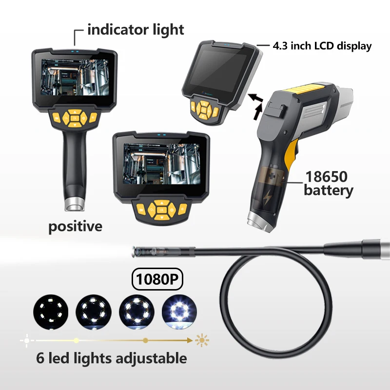 4.3 Inch Large-Screen Endoscope HD 720P Video Recording Car Repair Tools Pipe Repair Tools Microscope Magnifier IP68 Waterproof 4.3 Inch Large-Screen Endoscope HD 720P Video Recording Car Repair Tools Pipe Repair Tools Microscope Magnifier IP68 Waterproof