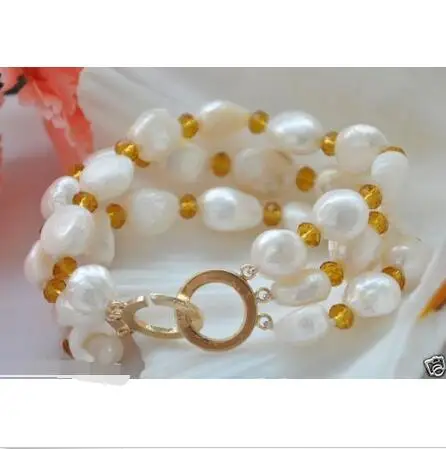 Wholesale price 16new ^^^^3rows 11~12mm south sea baroque freshwater white pearl bracelet 7.5
Wholesale price 16new ^^^^3rows 11~12mm south sea baroque freshwater white pearl bracelet 7.5