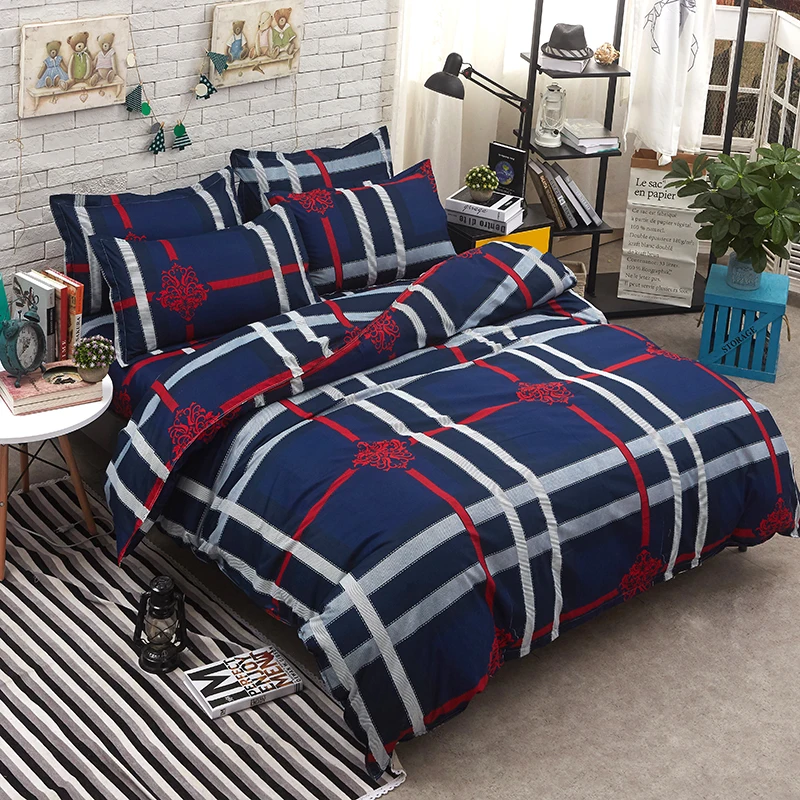 Simple Nordic Style Plaid Pattern 1 Quilt Cover-1 Flat Sheet-2 Pillowcase,Bedding 4pcs Kids Comforter Set Cover Bed Linen Cover
Simple Nordic Style Plaid Pattern 1 Quilt Cover-1 Flat Sheet-2 Pillowcase,Bedding 4pcs Kids Comforter Set Cover Bed Linen Cover