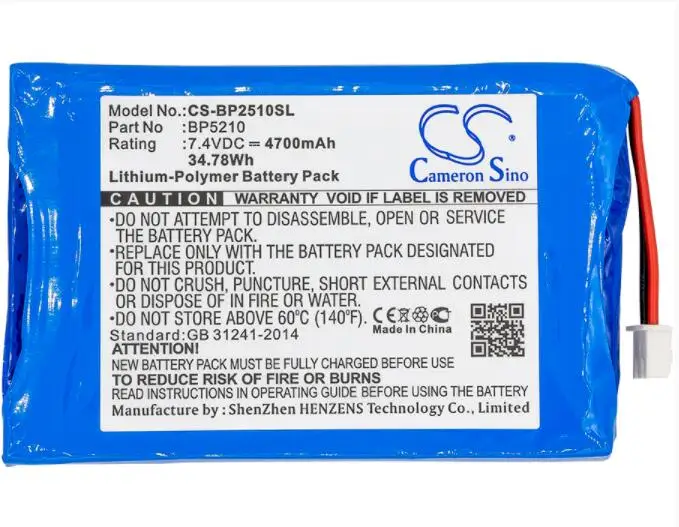 Cameron Sino 4700mAh battery for BK PRECISION 2510 2510 Oscilloscopes 2511 2512 Oscilloscopes BP5210
Cameron Sino 4700mAh battery for BK PRECISION 2510 2510 Oscilloscopes 2511 2512 Oscilloscopes BP5210