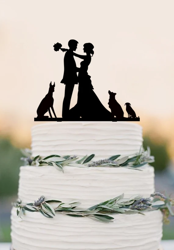 Image Couple Wedding Cake Topper   Acrylic Cake Topper   Mr   Mrs   Bride and Groom Kissing   Custom Dog Cake Topper