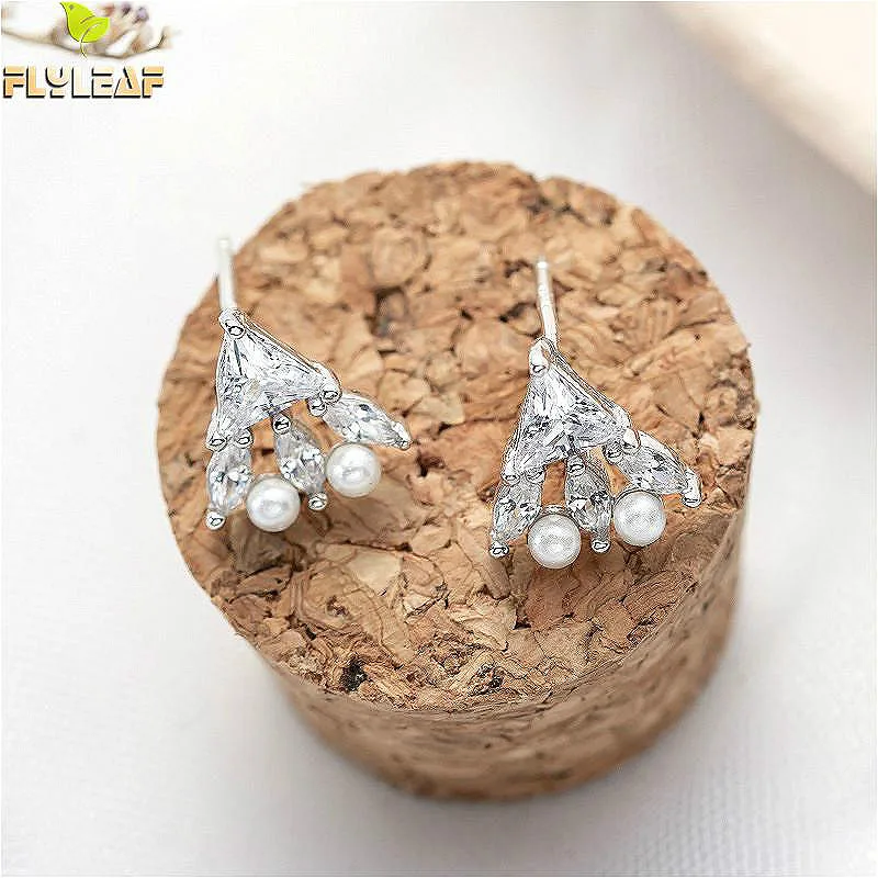 Flyleaf 925 Sterling Silver Stud Earrings For Women Pearl Cubic Zirconia Luxury Triangle Simple Earings Fashion Jewelry Party 
Flyleaf 925 Sterling Silver Stud Earrings For Women Pearl Cubic Zirconia Luxury Triangle Simple Earings Fashion Jewelry Party