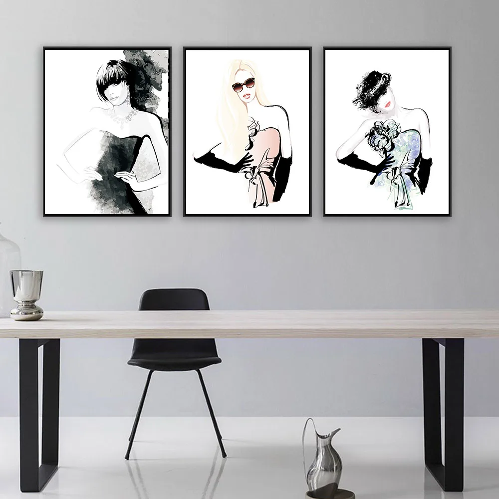 Modern Nordic Fashion Girls Poster Print Canvas Painting watercolor Model Vintage Wall art Picture Girl living Room Home Decorat
Modern Nordic Fashion Girls Poster Print Canvas Painting watercolor Model Vintage Wall art Picture Girl living Room Home Decorat