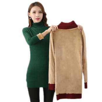Winter Women Long Fleece Sweater Female Plus Thick Velvet Warm Underwear Sweater Ladies Slim Velvet Lining Knitted Pullovers E60
Winter Women Long Fleece Sweater Female Plus Thick Velvet Warm Underwear Sweater Ladies Slim Velvet Lining Knitted Pullovers E60