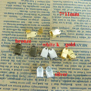 7X11MM end crimp clasp beads for bracelet leather cord acessories/gold/silver/white k/bronze--color option---500pcs
7X11MM end crimp clasp beads for bracelet leather cord acessories/gold/silver/white k/bronze--color option---500pcs