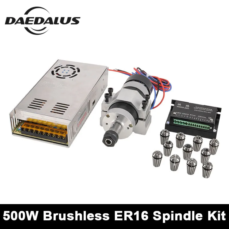 Spindle 500KW Motor ER11/ER16 DC Brushless Spindle + 55MM CNC Clamp + Stepper Motor Driver + Power Supply For Engraver Milling
Spindle 500KW Motor ER11/ER16 DC Brushless Spindle + 55MM CNC Clamp + Stepper Motor Driver + Power Supply For Engraver Milling