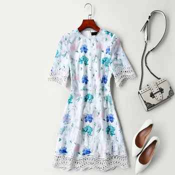 New-style Women's Euro-American Majesty Short-sleeve Printed High-waist Lotus Leaf Edge Elegant Temperament Dress B
New-style Women's Euro-American Majesty Short-sleeve Printed High-waist Lotus Leaf Edge Elegant Temperament Dress B