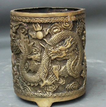 SUIRONG---612+++4" Chinese FengShui Brass JiXiang Dragon Ball Statue Brush Pot Pencil Vase
SUIRONG---612+++4" Chinese FengShui Brass JiXiang Dragon Ball Statue Brush Pot Pencil Vase