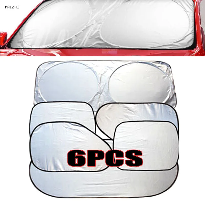 6pcs Silver Car Sun Shade Front Window sun blind car Screen Shield Protector windshield sun screen Visor Cover Block Sunshade UV
6pcs Silver Car Sun Shade Front Window sun blind car Screen Shield Protector windshield sun screen Visor Cover Block Sunshade UV