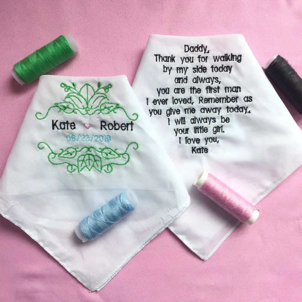 1 Set Custom Wedding Gift to Bride Father, Embroidered Wedding Handkerchief for Father of the Bride, Personalized Wedding Gift
1 Set Custom Wedding Gift to Bride Father, Embroidered Wedding Handkerchief for Father of the Bride, Personalized Wedding Gift