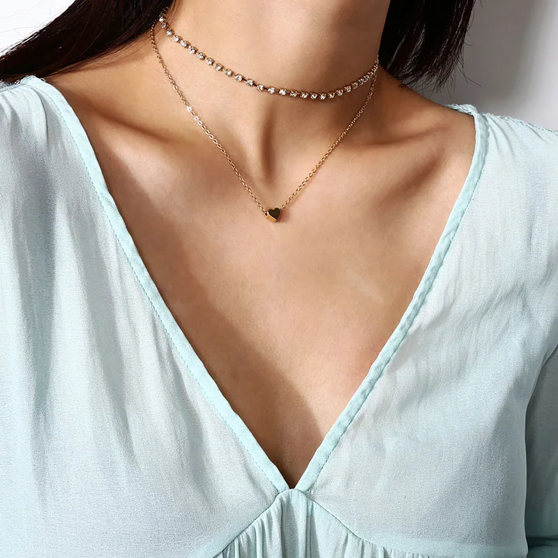 Fashion Simple Sexy Flash Heart Clavicle Trinket Silver Gold Chain Choker Jewelery Pendant Neckless Woman Layered Necklace D1535
Fashion Simple Sexy Flash Heart Clavicle Trinket Silver Gold Chain Choker Jewelery Pendant Neckless Woman Layered Necklace D1535