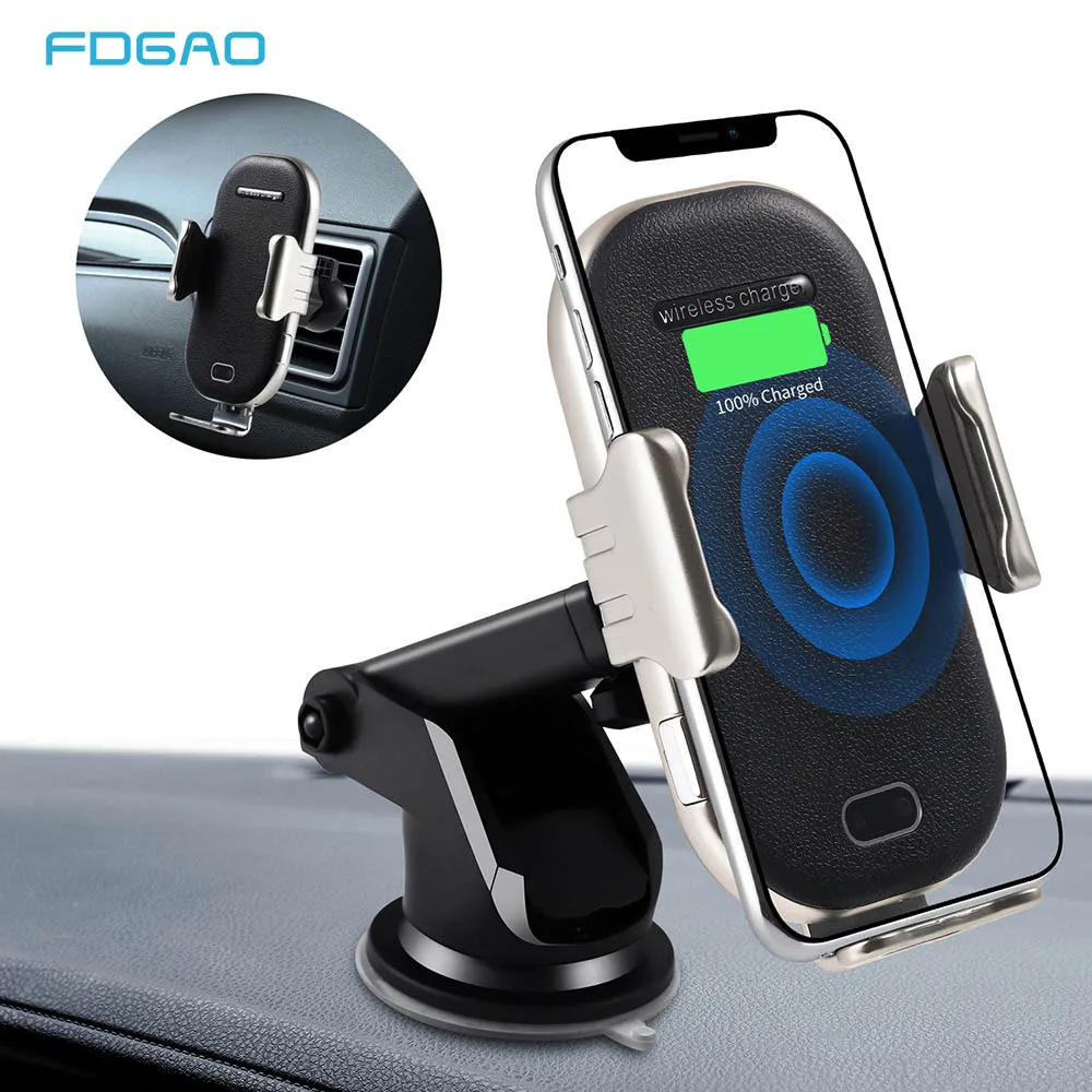 FDGAO Automatic 10W Fast QI Wireless Car Charger Infrared Induction Car phone Holder For iphone X XS MAX XR 8 Plus Samsung S9 S8
FDGAO Automatic 10W Fast QI Wireless Car Charger Infrared Induction Car phone Holder For iphone X XS MAX XR 8 Plus Samsung S9 S8