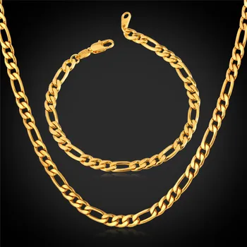 Men Jewelry Sets With Gold Color 5MM Classic Figaro Necklace Bracelet Chain Fashion Jewelry Set For Men NH1041
Men Jewelry Sets With Gold Color 5MM Classic Figaro Necklace Bracelet Chain Fashion Jewelry Set For Men NH1041