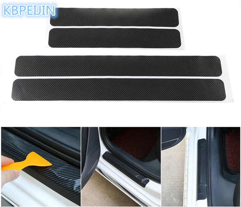 4 шт. защитные наклейки из углеродного волокна для автомобильной двери |