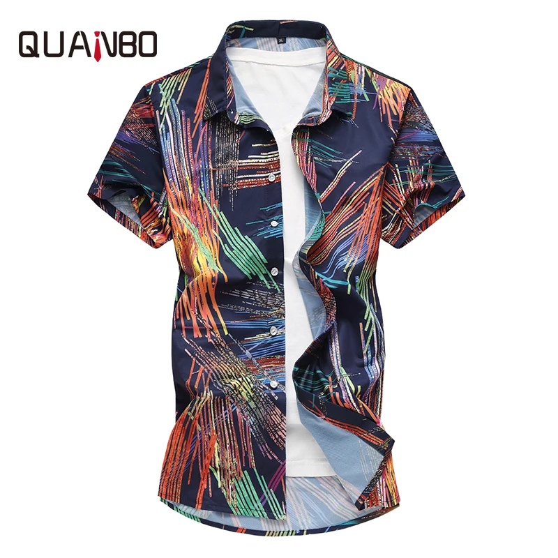 QUANBO Brand Summer NEW Men's Shirt Fashion Print Short Sleeve Top Plus size street wear Youth casual shirts
QUANBO Brand Summer NEW Men's Shirt Fashion Print Short Sleeve Top Plus size street wear Youth casual shirts