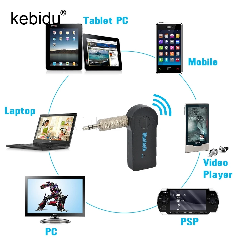 Kebidu Wireless Bluetooth Car Kit AUX Audio Music Receiver Adapter Streaming Car A2DP Handsfree with Mic for Phone MP3 3.5mm
Kebidu Wireless Bluetooth Car Kit AUX Audio Music Receiver Adapter Streaming Car A2DP Handsfree with Mic for Phone MP3 3.5mm