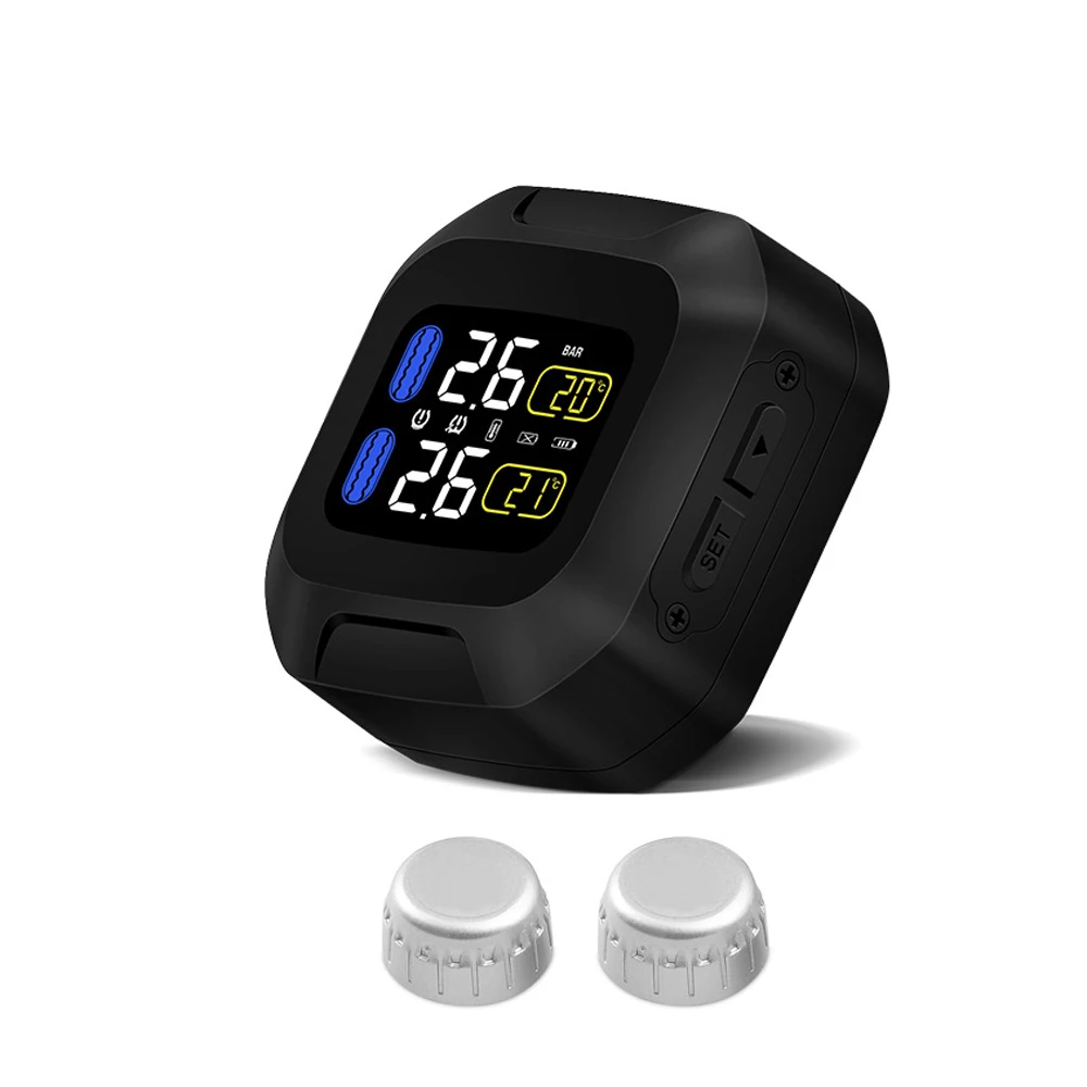 M3 Waterproof Motorcycle Real Time Tire Pressure Monitoring System TPMS Wireless LCD Display Internal or External TH/WI Sensors
M3 Waterproof Motorcycle Real Time Tire Pressure Monitoring System TPMS Wireless LCD Display Internal or External TH/WI Sensors
