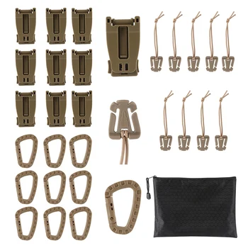Hot Zipper Bag 30 Pieces Tactical Gear Entrainment Backpack Webbing Attachment D Ring Hook Set Carabiner Zipper Bag
Hot Zipper Bag 30 Pieces Tactical Gear Entrainment Backpack Webbing Attachment D Ring Hook Set Carabiner Zipper Bag