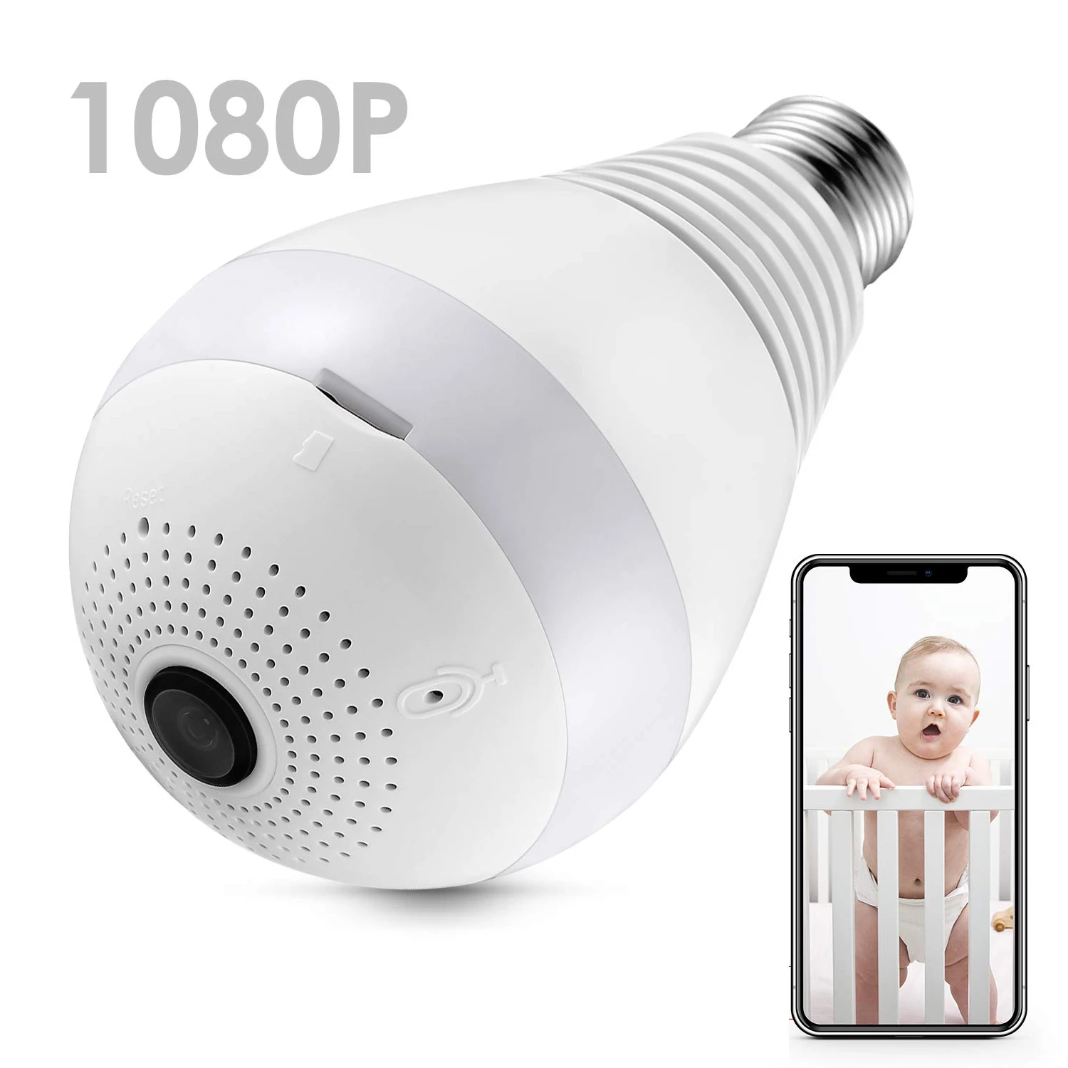 Vanxse CCTV Bulb WiFi IP Camera Wireless, Hidden Cameras 360 Panoramic 2.0MP 1080P Secuity Light and Infrared Night Vision cam
Vanxse CCTV Bulb WiFi IP Camera Wireless, Hidden Cameras 360 Panoramic 2.0MP 1080P Secuity Light and Infrared Night Vision cam