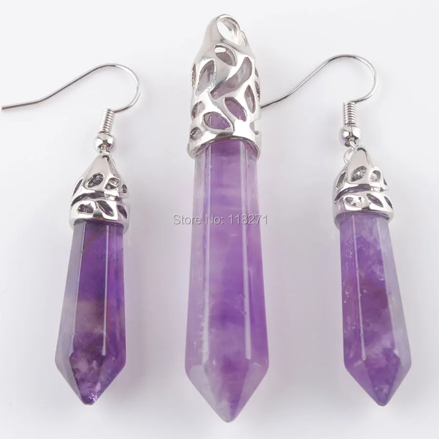 WOJIAER Free Shipping Amethysts Hexagonal Pointed Reiki Chakra Beads Pendant Earrings Set Jewelry PQ3060
WOJIAER Free Shipping Amethysts Hexagonal Pointed Reiki Chakra Beads Pendant Earrings Set Jewelry PQ3060