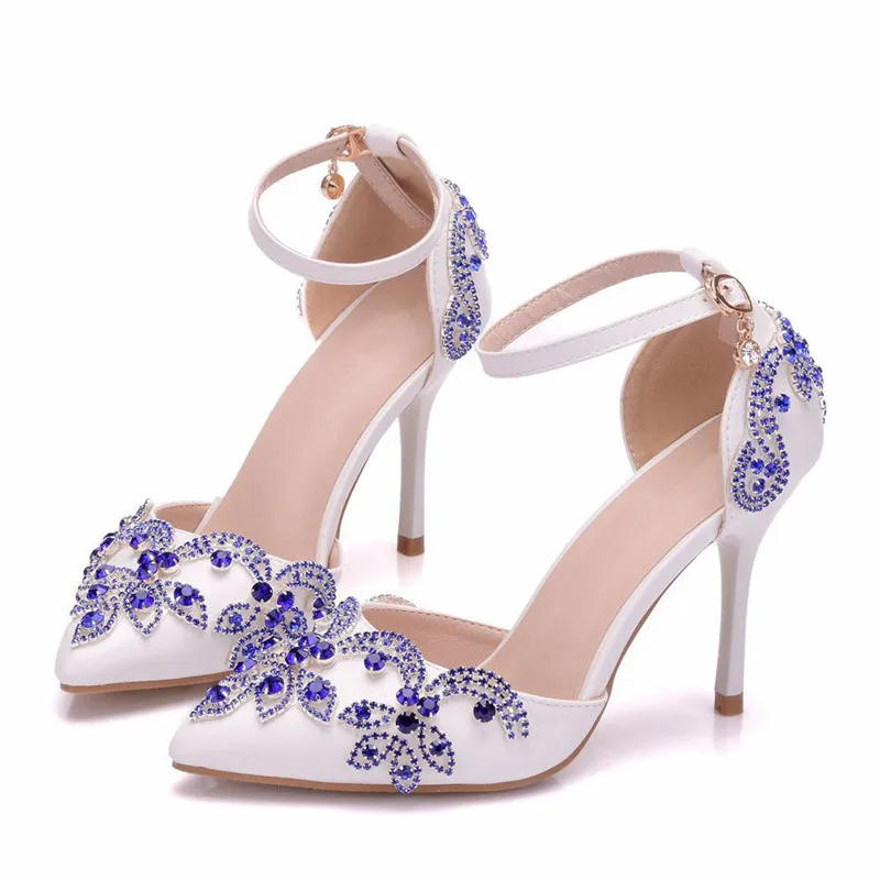 New 2018 Summer Spring Blue Pearls Ankel Strap Bridal Wedding Shoes Thin Heels Pointed Toes Ladies White Sandals Shoes XY-A0121
New 2018 Summer Spring Blue Pearls Ankel Strap Bridal Wedding Shoes Thin Heels Pointed Toes Ladies White Sandals Shoes XY-A0121