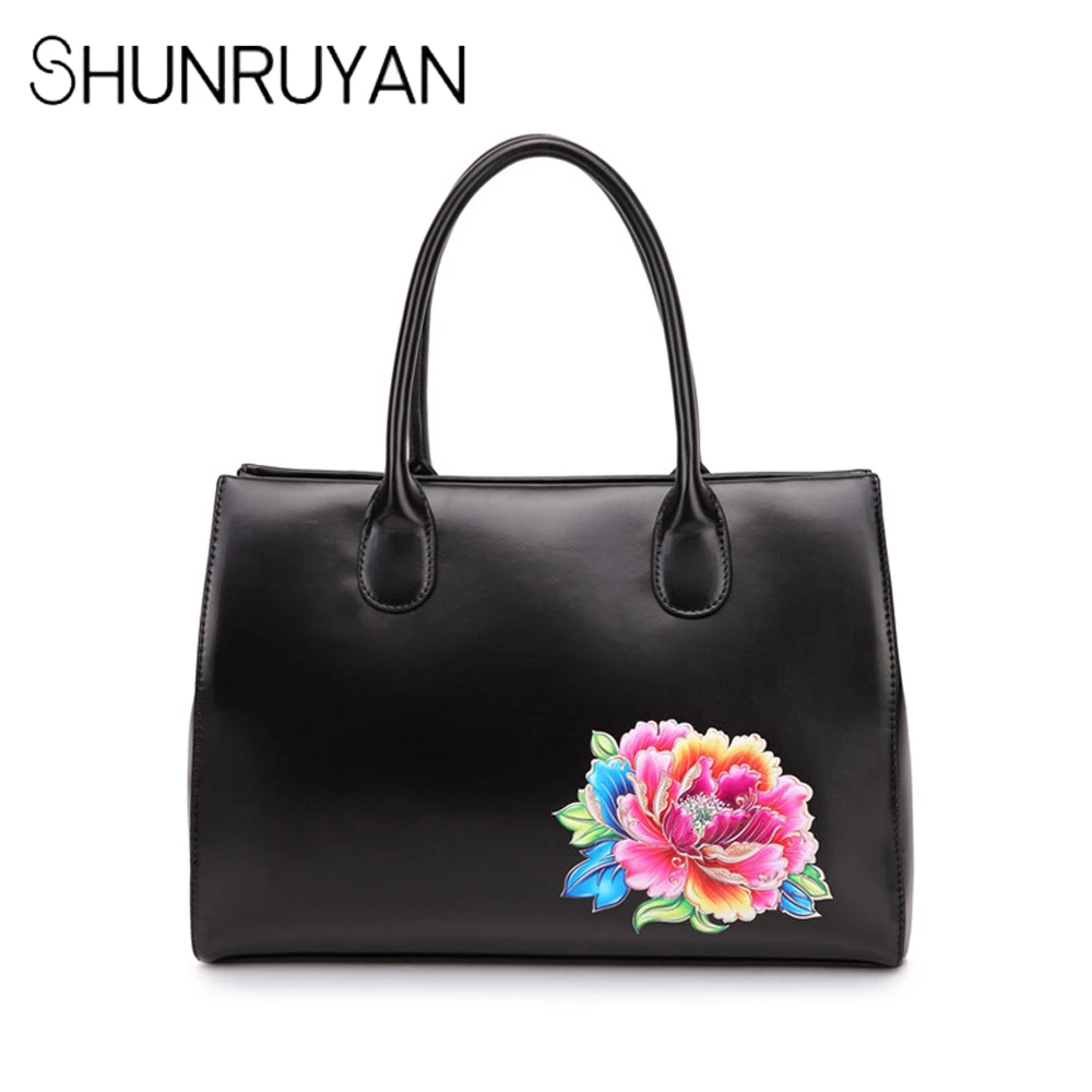 SHUNRUYAN Hign Quality Cow Leather Ladies Flowers HandBags Genuine Leather Bags Totes Messenger Bags Designer Luxury Brand Bag
SHUNRUYAN Hign Quality Cow Leather Ladies Flowers HandBags Genuine Leather Bags Totes Messenger Bags Designer Luxury Brand Bag