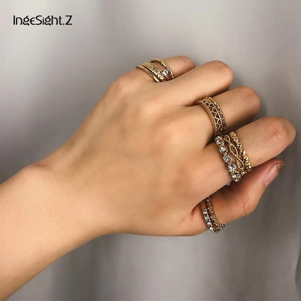 IngeSight.Z 11 Pcs/Set Gold Color Simple Geometric Hollow Out Ring Charm Crystal Rings Set for Women Jewelry Anniversary Gift
IngeSight.Z 11 Pcs/Set Gold Color Simple Geometric Hollow Out Ring Charm Crystal Rings Set for Women Jewelry Anniversary Gift